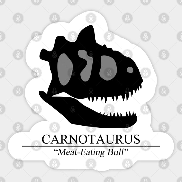 Carnotaurus Skull Sticker by SakuraDragon